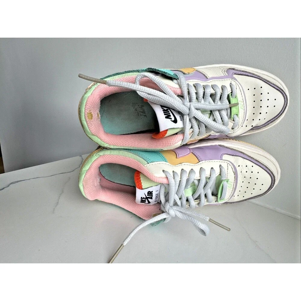Nike Air Force 1 Shadow Women's Size 7.5 White Pink Mint Multi Color Sneakers